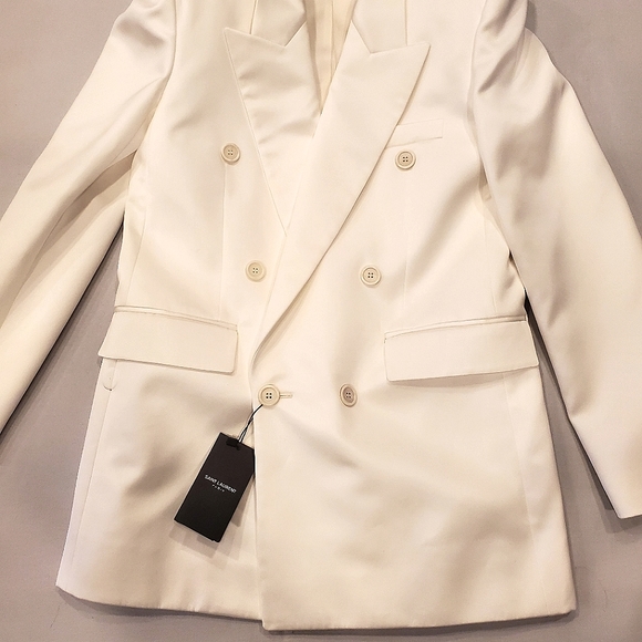 *HOLIDAY FINAL PRICE DROP* NWT$4,590 Saint Laurent Silk Satin Blazer Jacket Sz 8 - Picture 12 of 16